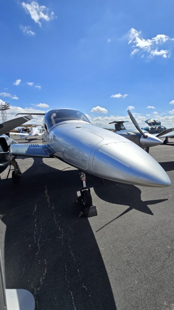 Diamond DA62 aircraft preparation for sale. Exterior waterless wash and wax, hybrid ceramic treatment and polished.